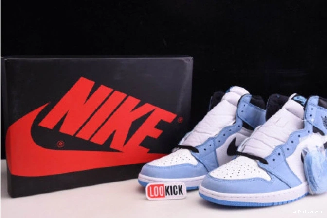 BLUE UNIVERSITY AIR 555088-134 WHITE BLACK HIGH RETRO 1 JORDAN 0801